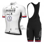 Bahrain Victorious Cycling Jersey Bib Short 2023 Men Short Sleeve White