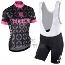 Bianchi Cycling Jersey Bib Short 2017 Women Short Sleeve Pink