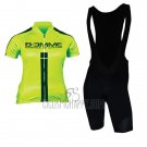 Biemme Cycling Jersey Bib Short 2017 Women Short Sleeve Green and Black