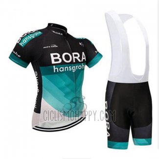 Bora Cycling Jersey Bib Short 2018 Short Sleeve Black and Teal
