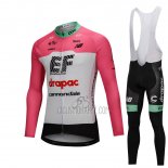 Cannondale Drapac Cycling Jersey Bib Tight 2018 Long Sleeve White and Pink