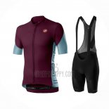 Castelli Cycling Jersey Bib Short 2021 Men Short Sleeve Dark Purple