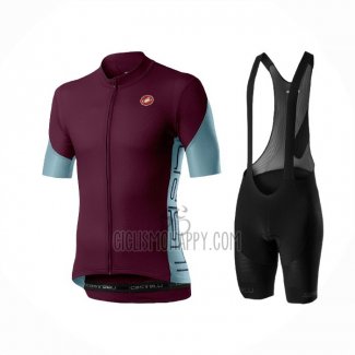 Castelli Cycling Jersey Bib Short 2021 Men Short Sleeve Dark Purple