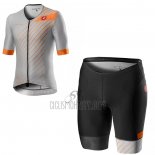 Castelli Cycling Jersey Bib Short 2021 Men Short Sleeve Gray