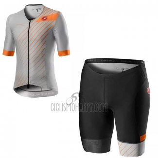 Castelli Cycling Jersey Bib Short 2021 Men Short Sleeve Gray