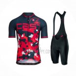 Castelli Cycling Jersey Bib Short 2021 Men Short Sleeve Red Dark Blue