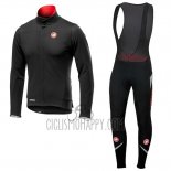 Castelli DE Cycling Jersey Bib Tight 2019 Men Long Sleeve Black Red