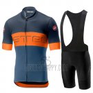 Castelli Prologo 6 Cycling Jersey Bib Short 2019 Men Short Sleeve Gray Orange