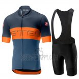 Castelli Prologo 6 Cycling Jersey Bib Short 2019 Men Short Sleeve Gray Orange