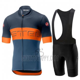 Castelli Prologo 6 Cycling Jersey Bib Short 2019 Men Short Sleeve Gray Orange