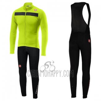 Castelli Puro 3 Cycling Jersey Bib Tight 2019 Men Long Sleeve Green Black