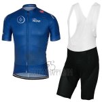 Dubai Tour Cycling Jersey Bib Short 2017 Men Short Sleeve Deep Blue