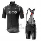 INEOS Cycling Jersey Bib Short 2020 Short Sleeve Black Gray(1)