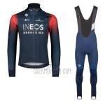 INEOS Grenadiers Cycling Jersey Bib Tight 2022 Long Sleeve Dark Blue