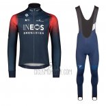 INEOS Grenadiers Cycling Jersey Bib Tight 2022 Long Sleeve Dark Blue