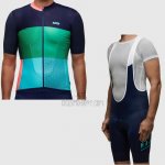 Maap Sector Pro Cycling Jersey Bib Short 2017 Men Short Sleeve Green and Blue
