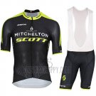 Mitchelton Scott Cycling Jersey Bib Short 2018 Short Sleeve Black