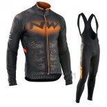 Northwave Cycling Jersey Bib Tight 2017 Men Long Sleeve Black and Orange
