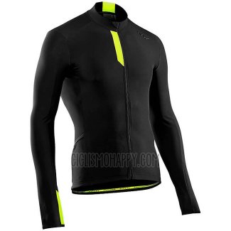 Northwave Cycling Jersey Bib Tight Men Long Sleeve Black Yellow