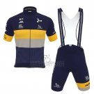 Novo Nordisk Cycling Jersey Bib Short 2022 Men Short Sleeve Deep Blue Yellow