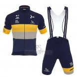 Novo Nordisk Cycling Jersey Bib Short 2022 Men Short Sleeve Deep Blue Yellow