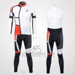 Pinarello Cycling Jersey Bib Tight 2012 Men Long Sleeve Red and White