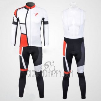 Pinarello Cycling Jersey Bib Tight 2012 Men Long Sleeve Red and White
