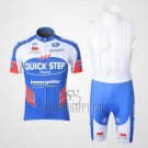 Quick Step Floor Cycling Jersey Bib Short 2011 Short Sleeve White and Sky Blue