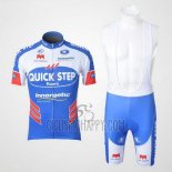 Quick Step Floor Cycling Jersey Bib Short 2011 Short Sleeve White and Sky Blue