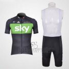 Sky Cycling Jersey Bib Short 2012 Short Sleeve Black and Green