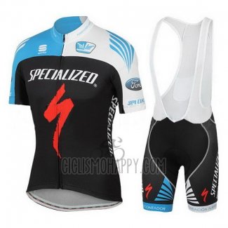 Specialized Cycling Jersey Bib Short 2016 Men Short Sleeve Sky Blue and Black