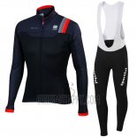 Sportful Cycling Jersey Bib Tight 2016 Men Long Sleeve Red and Black