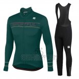 Sportful Cycling Jersey Bib Tight 2020 Women Long Sleeve Green
