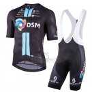 Team DSM Firmenich Cycling Jersey Bib Short 2023 Short Sleeve Black Blue