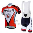 Tinkoff Cycling Jersey Bib Short 2016 Short Sleeve Red and White