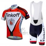 Tinkoff Cycling Jersey Bib Short 2016 Short Sleeve Red and White