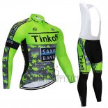 Tinkoff Saxo Bank Cycling Jersey Bib Tight 2020 Long Sleeve Green Camouflage