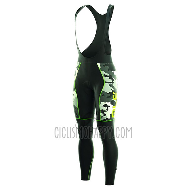 ALE Camo Cycling Jersey Bib Tight 2017 Men Long Sleeve Green and Black