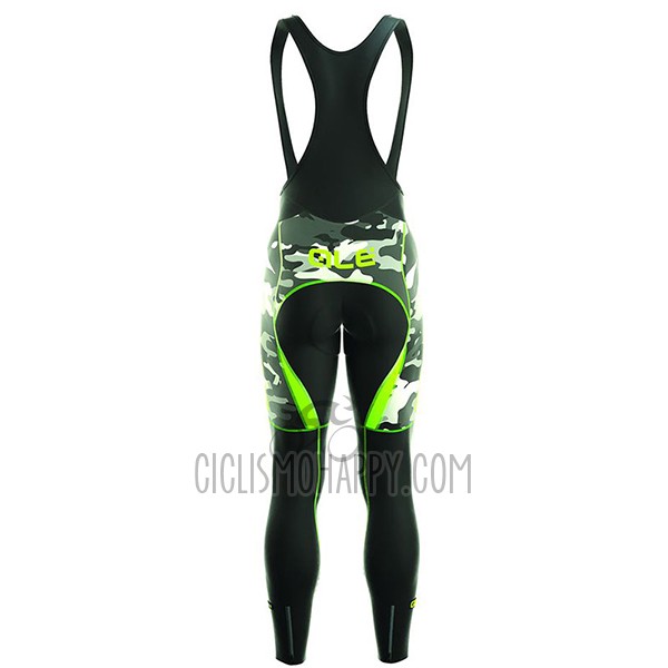 ALE Camo Cycling Jersey Bib Tight 2017 Men Long Sleeve Green and Black