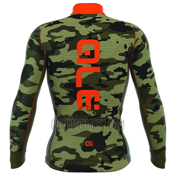 ALE Camo Cycling Jersey Bib Tight 2017 Men Long Sleeve Orange and Black