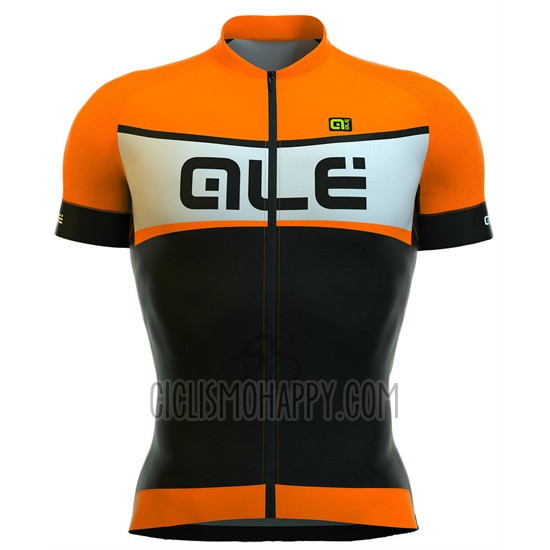 ALE Cycling Jersey Bib Short 2016 Men Short Sleeve Black and Orange