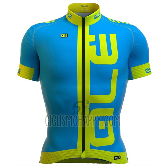 ALE Cycling Jersey Bib Short 2016 Men Short Sleeve Blue and Yellow