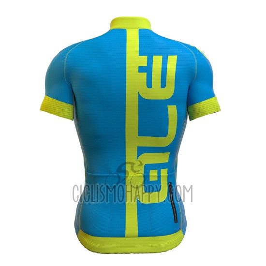 ALE Cycling Jersey Bib Short 2016 Men Short Sleeve Blue and Yellow