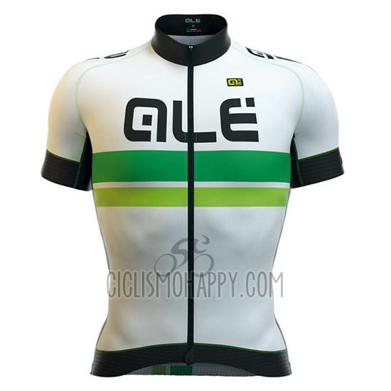 ALE Cycling Jersey Bib Short 2016 Men Short Sleeve White and Green
