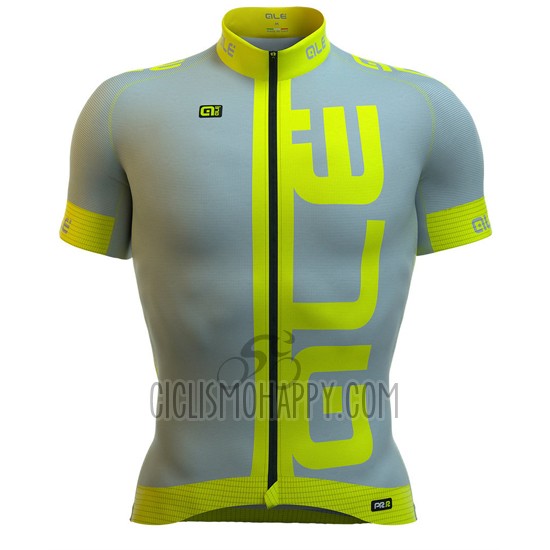 ALE Cycling Jersey Bib Short 2016 Men Short Sleeve Yellow and Gray