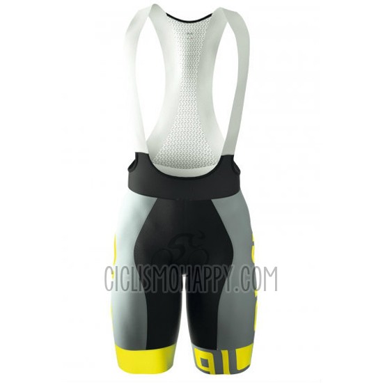 ALE Cycling Jersey Bib Short 2016 Men Short Sleeve Yellow and Gray