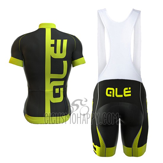 ALE Cycling Jersey Bib Short 2017 Men Short Sleeve Black and Green