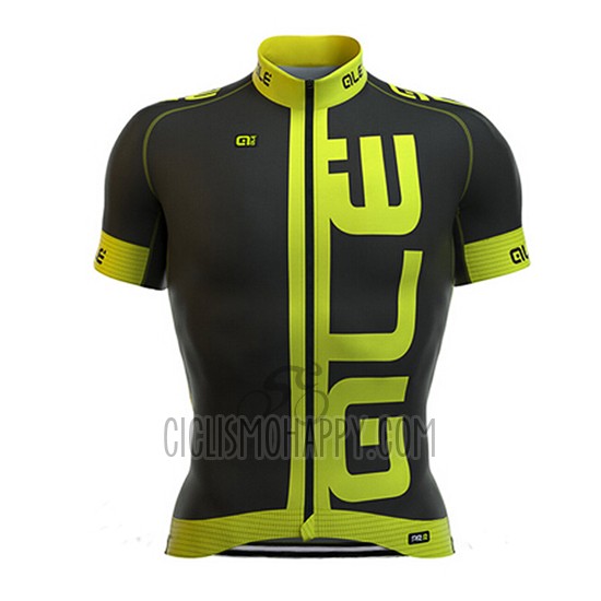 ALE Cycling Jersey Bib Short 2017 Men Short Sleeve Black and Green