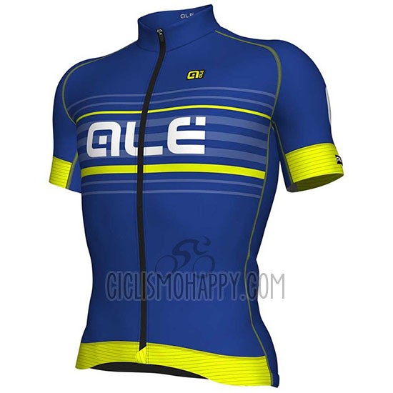 ALE Cycling Jersey Bib Short 2018 Men Short Sleeve Blue and Yellow