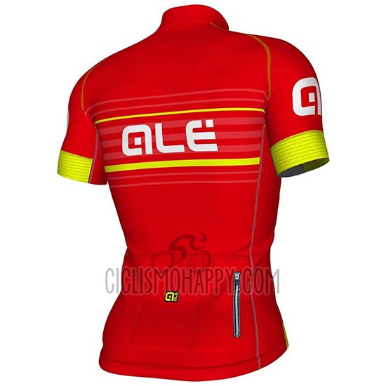 ALE Cycling Jersey Bib Short 2018 Men Short Sleeve Red and Yellow